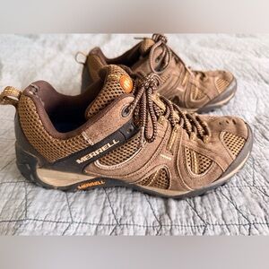 Merrell Men's Canteen Marmalade Trail Hiking Shoes Brown Suede Mesh Size 10